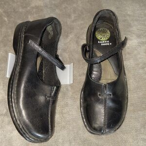Earth Shoes Mary Jane Shoes Size 5 Womens Black Leather Comfort Flats Outdoor